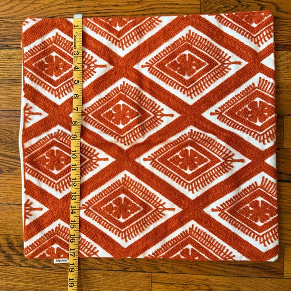 Geometric Orange and White Throw Pillow Case - Picture 3 of 3
